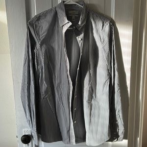 Women’s J. crew black/white striped button down